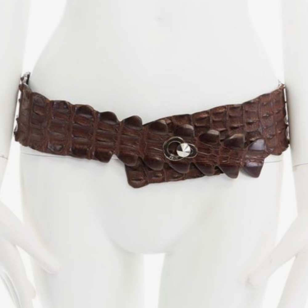 VINTAGE FENDI WIDE CROCODILE BELT​​​